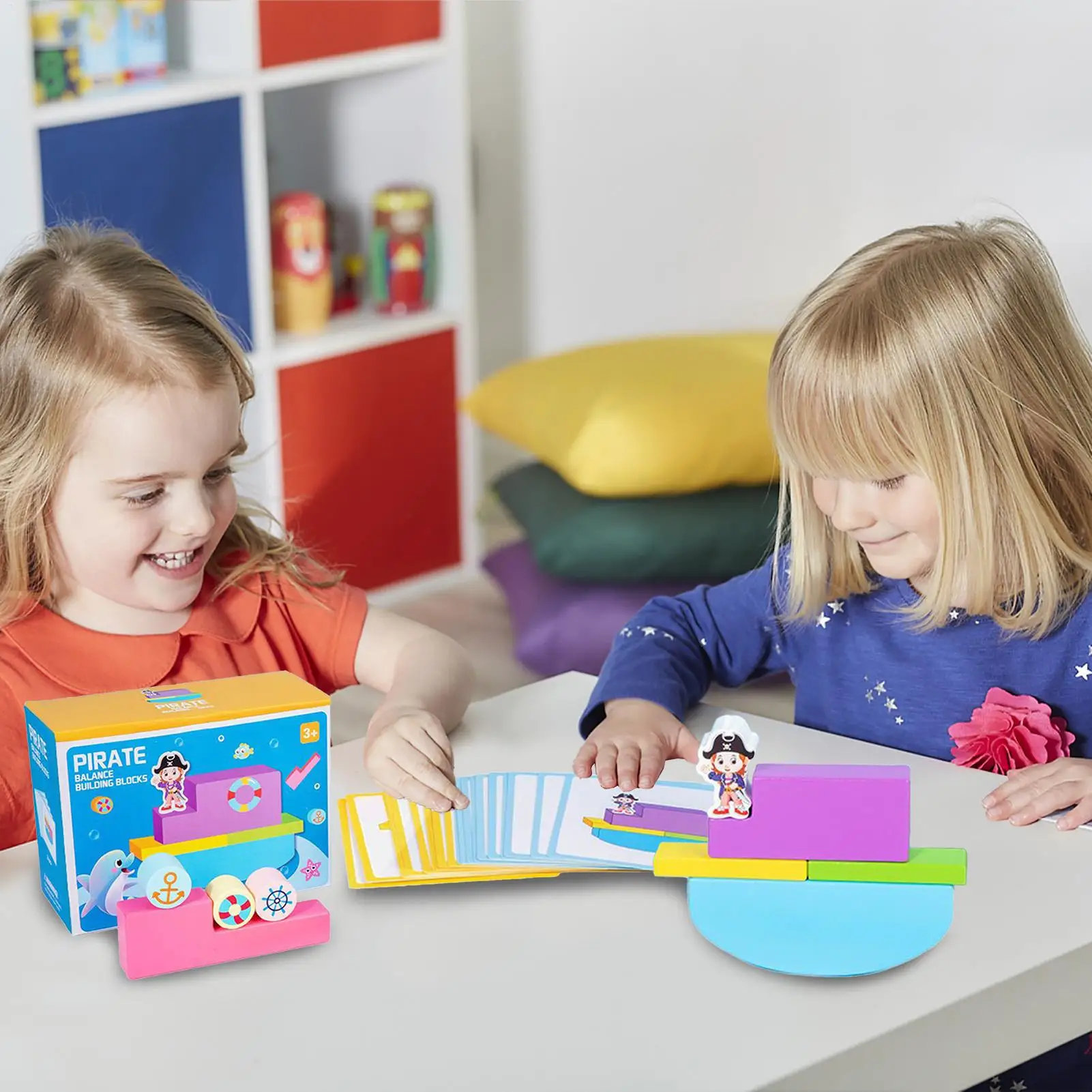 เด็กบล็อกอาคารไม้ BALANCE ปริศนาบล็อกเกมการศึกษา Sensory Construction Cube ของเล่นสําหรับวัยรุ่น Boys Girls เด็ก