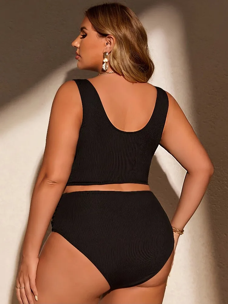 L-4XL Plus Size High Waist Bikini Women's Push Up Large Size 3XL 4XL Swimsuit Summer Mujer Tummy Control Swimwear Bikini Sets image 2