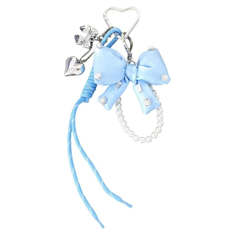 

A3PE Sophisticated Artificial Pearls Bows Adornment Bag Peddant for Ladies' Handbags