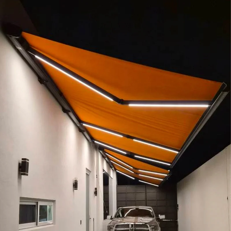 

Modern Luxury Retractable Awning Motorized Patio Folding Arm Awning Electric Full Cassette Awning Garden Building