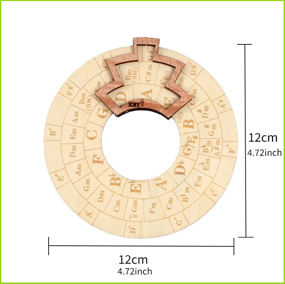 Circle of Fifths Wheel Melody Tool Wood Chord Wheel Music Transpose Accessories for For Music Lover Notes Chords Key Signature