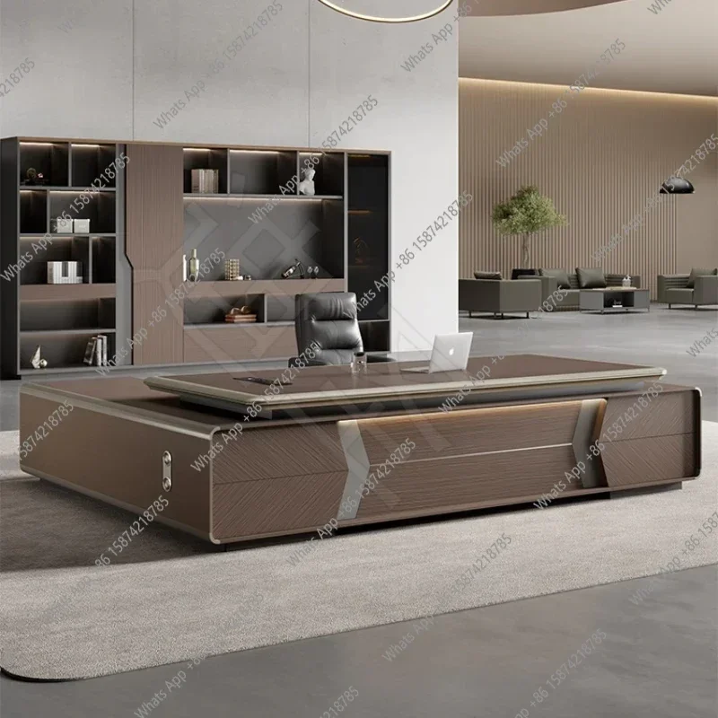 YX High Quality Boss Office Desk Drawers Storage Organizer Designer Computer Desks European Modern Mesa Escritorio Office Furnit