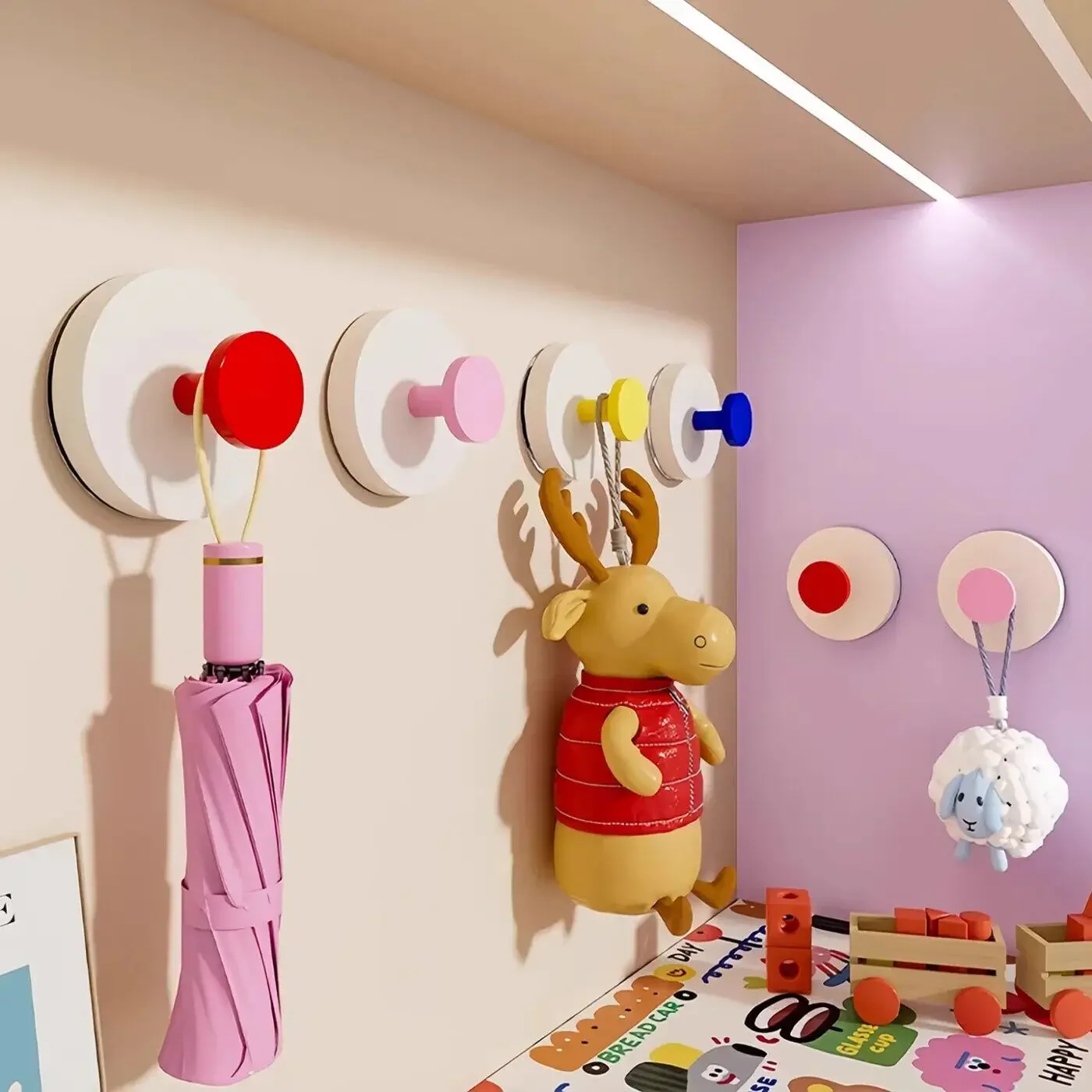 Multicolor Punch‑Free Self‑Adhesive Wall Hooks Strong Sticky Hanger No Drill Home Kitchen Bathroom Storage Hook