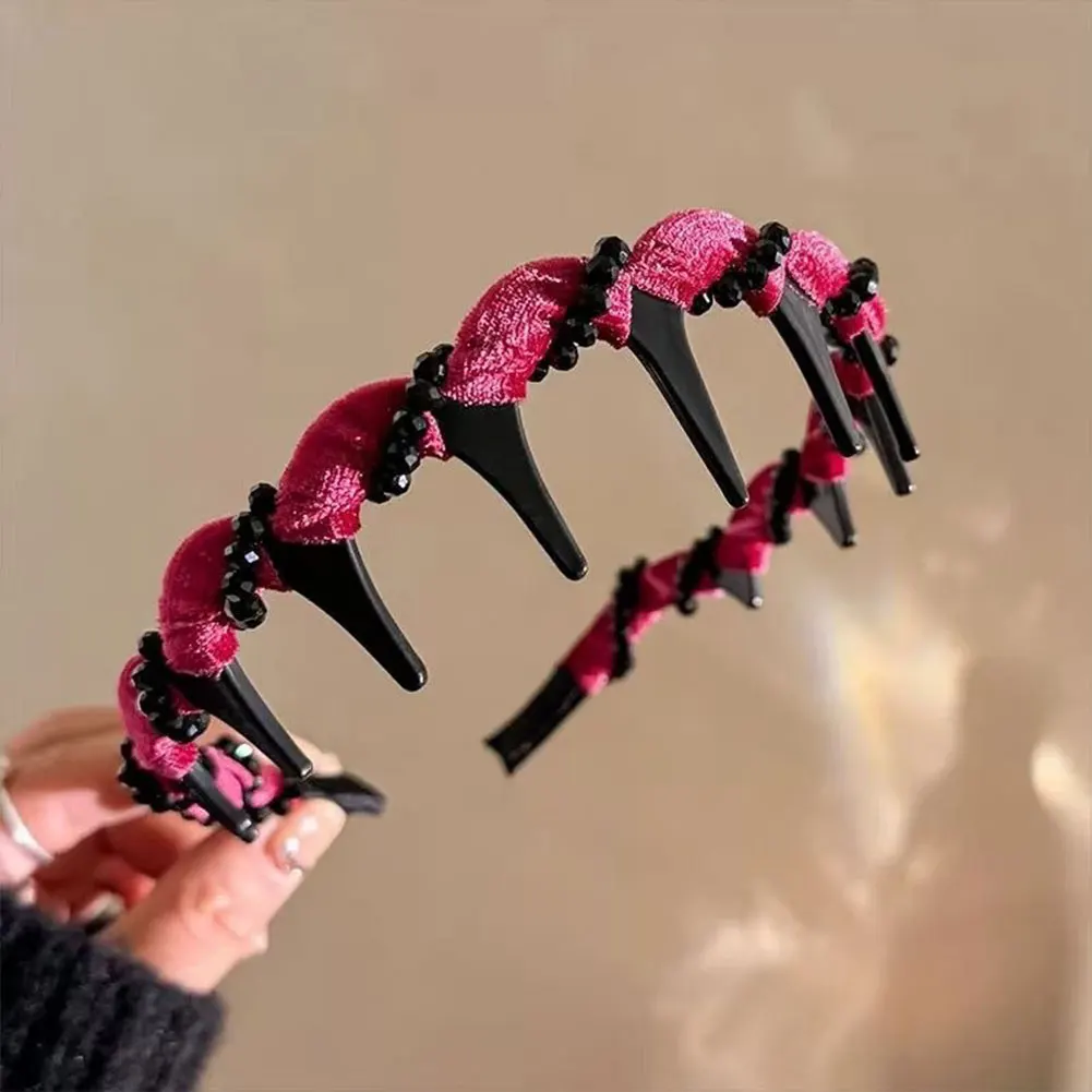

3Pcs Elegant Headband with Teeth Vintage Hairband Decorative Hair Band Non-Slip Hairband for Women Hair Accessories
