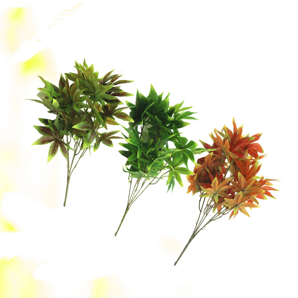 

3 Pcs Artificial Plants Lifelike Maple Leaves Fake Leaf DIY Flower Arrangement Accessory Simulation