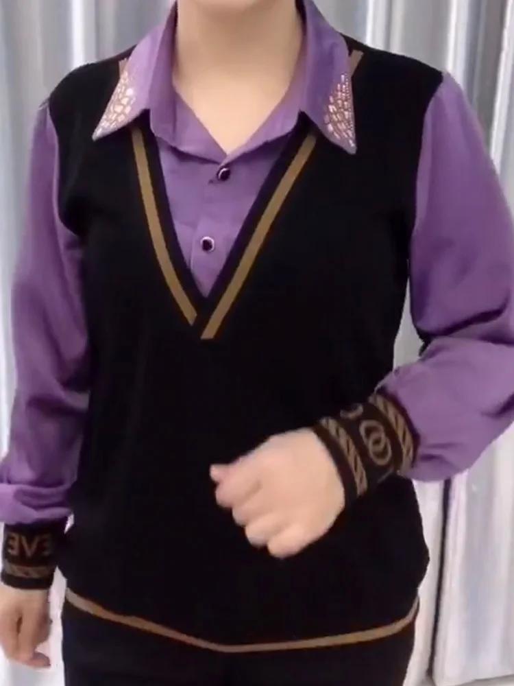 

Модная женская рубашка больших размеров класса люкс для ранней осени, утягивающая, скрывающая живот, базовый слой