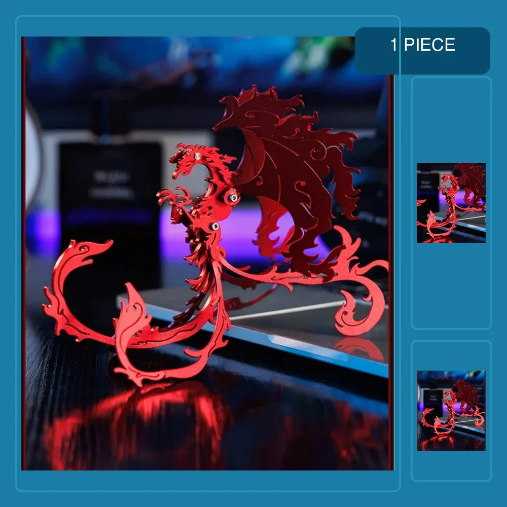 DIY The Rosefinch Metal Model Building Kits Ancient Divine Beasts Peacock 3D Puzzle Models Assembly Toy Gift - 28PCS+