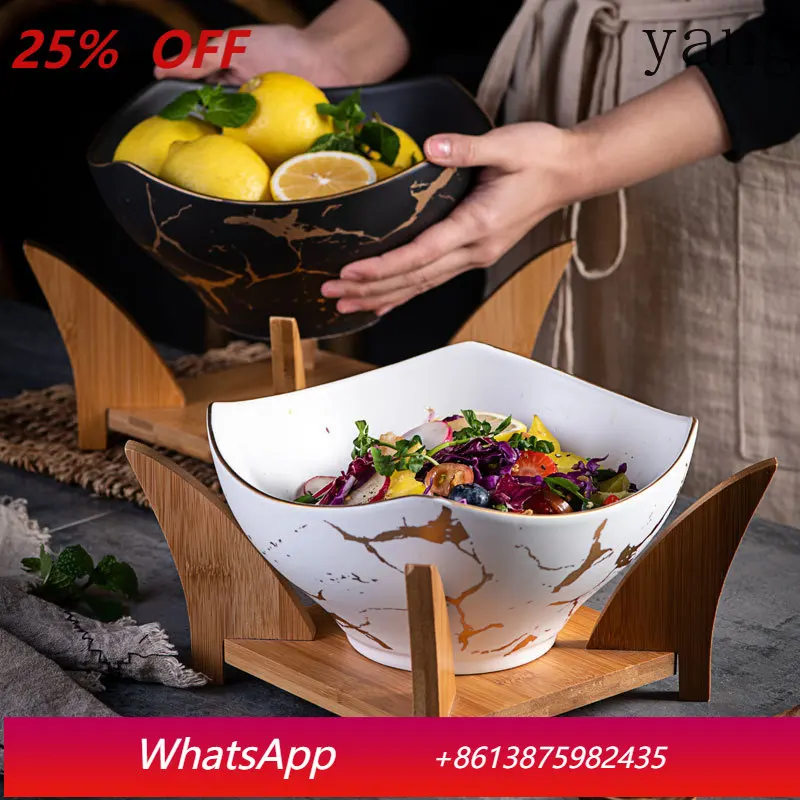 

Nordic fruit salad bowl marble ceramic bowl tableware set household soup noodle bowl fruit plate fruit basket