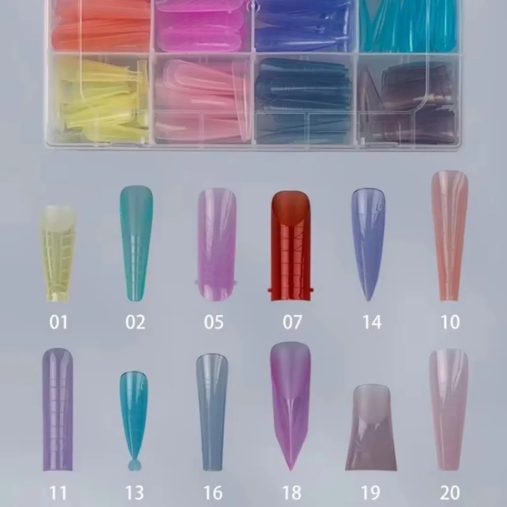 

Ins Colored Nail Dual Forms Set Reusable Various Models Crystal Extended Nail Acrylic Nails Tips For Woman