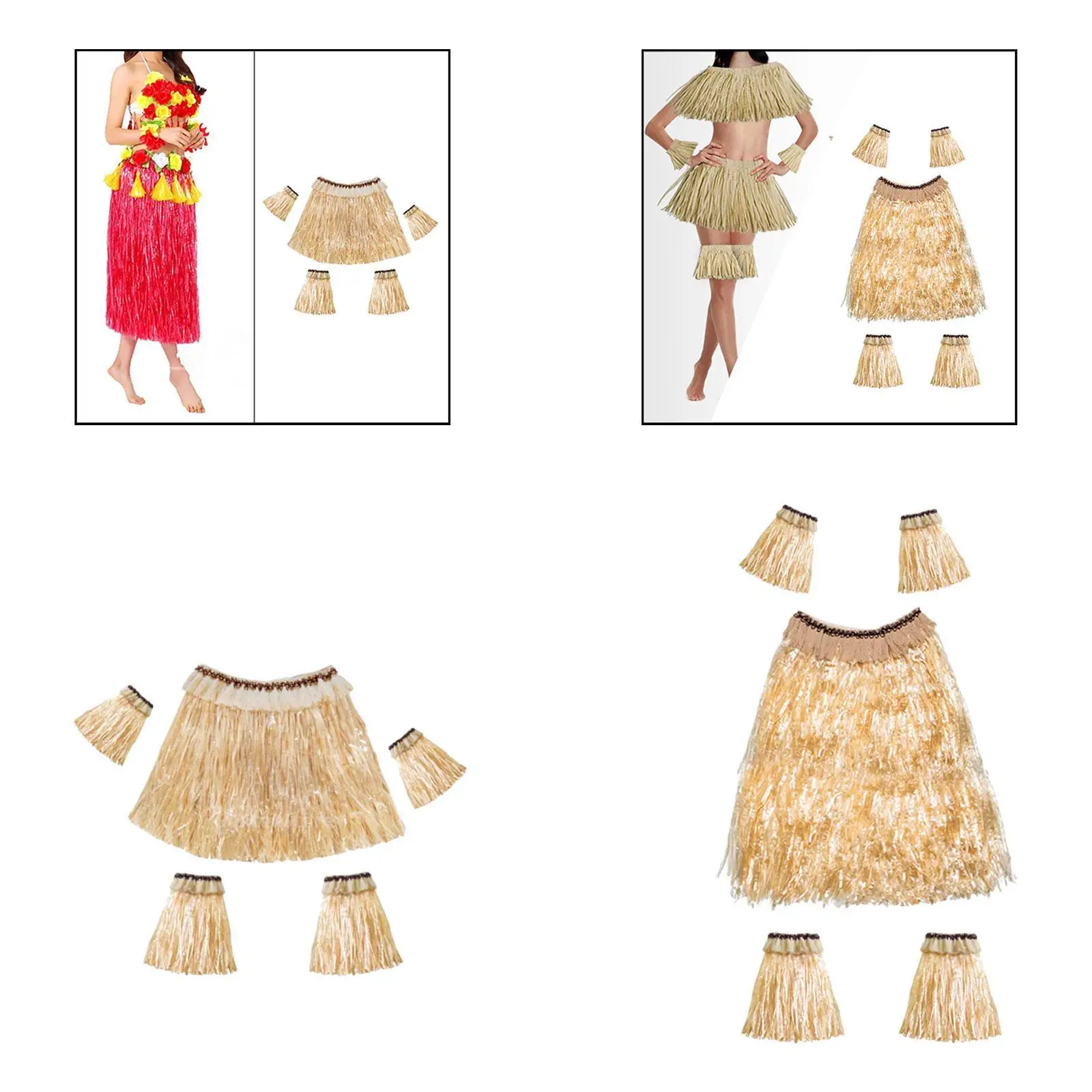 مجموعة تنورة عشبية فاخرة من هاواي للعروض المسرحية القوية