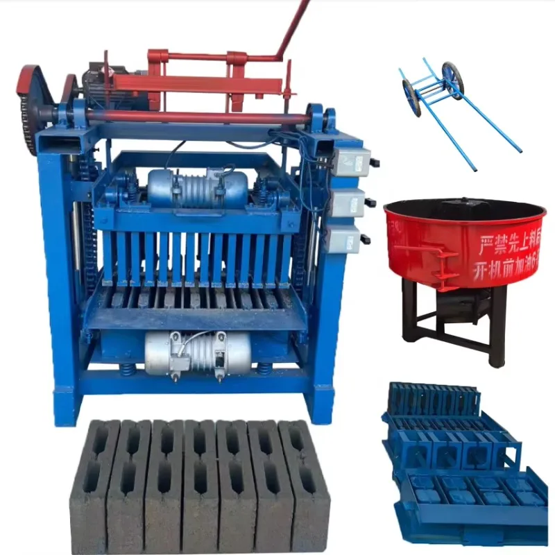 Cement Hollow Block Semi Automatic Brick Making Machine Molding High Yield Making Blocks Brick Machine