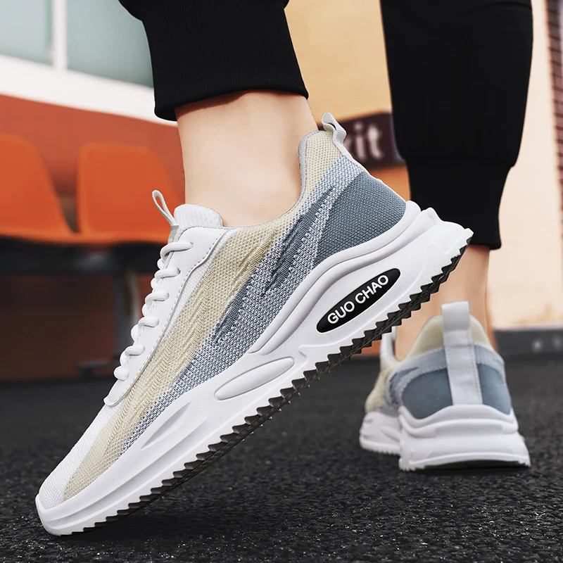 

Men Summer Sneakers Comfortable Training Thick Bottom Sports Mesh Breathable Strap Platform Casual Running Shoes Tenis Masculino