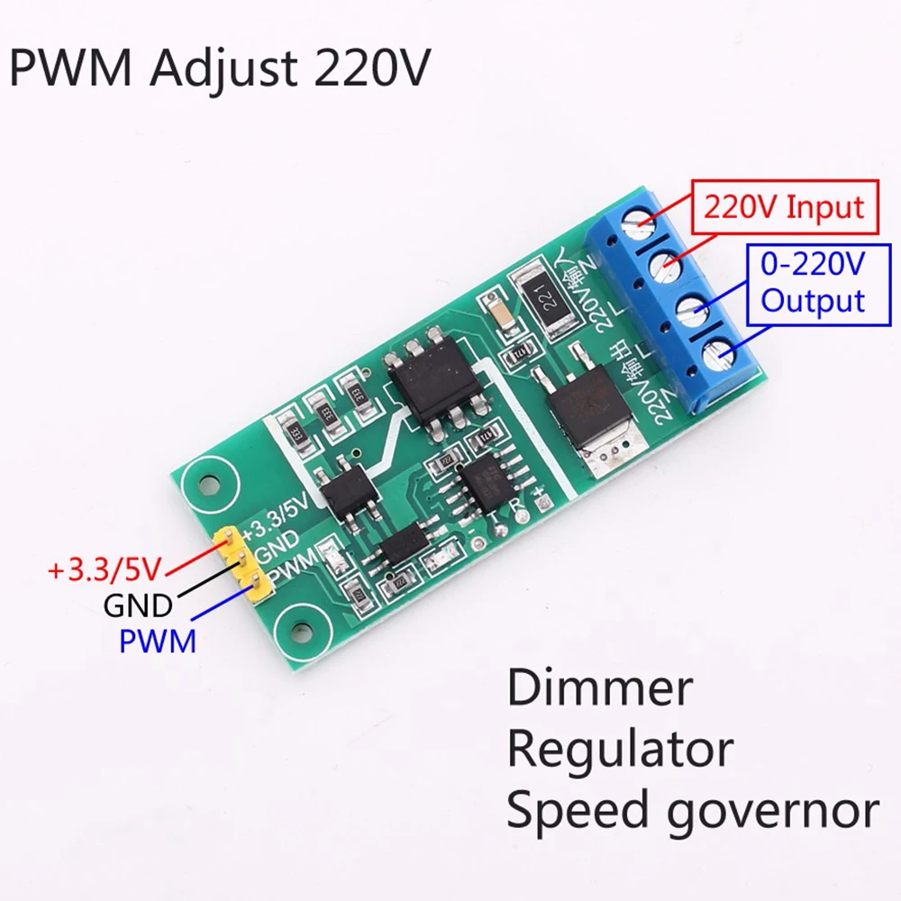 PWM Dimming Dimmer Governor Motor Speed Controller AC 220V Voltage Regulating Regulator Thyristor Isolation Module I/O Output