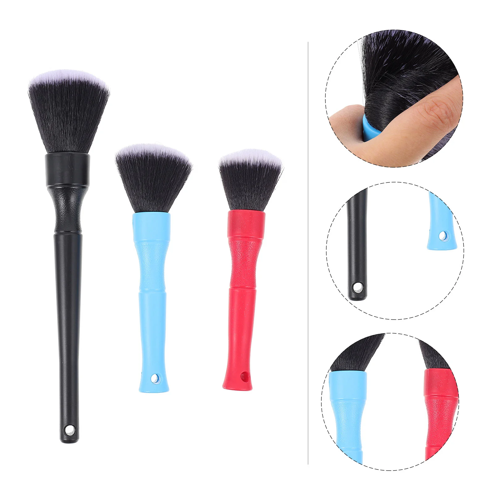 

3 Pcs Automotive Car Detail Brush Air Conditioner Cleaning Outlet Vent Black Interior Detailing