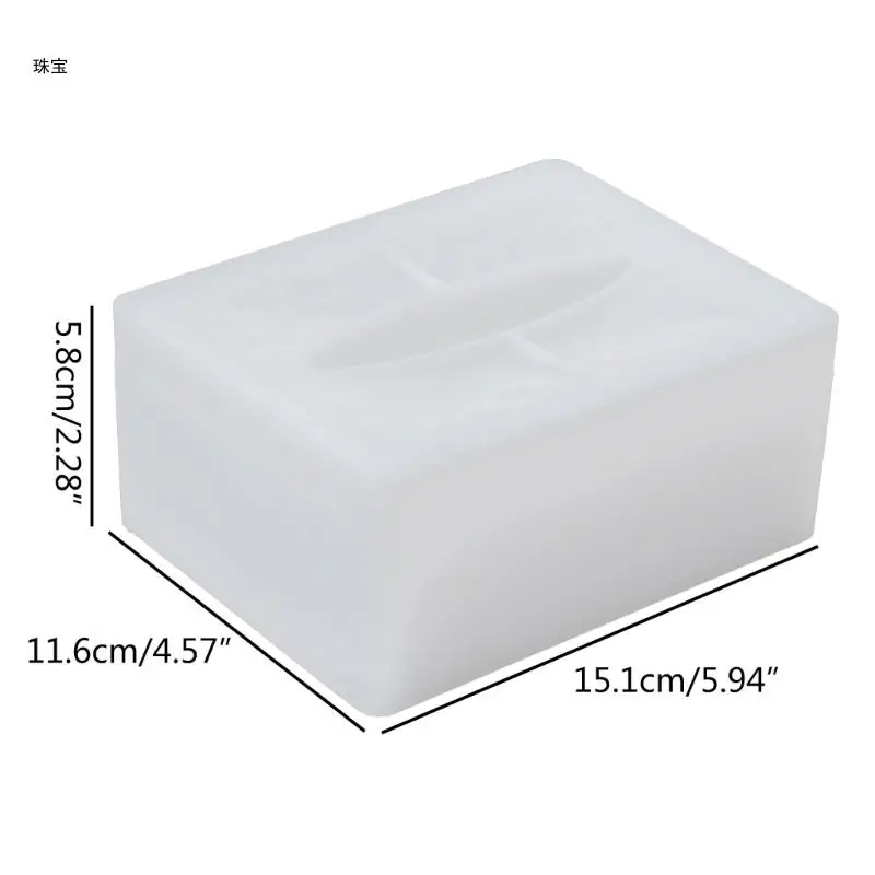 X5QE Storage Box Resin Mold DIY Jewelry Box Silicone Mold Silicone Tissue Box Mold