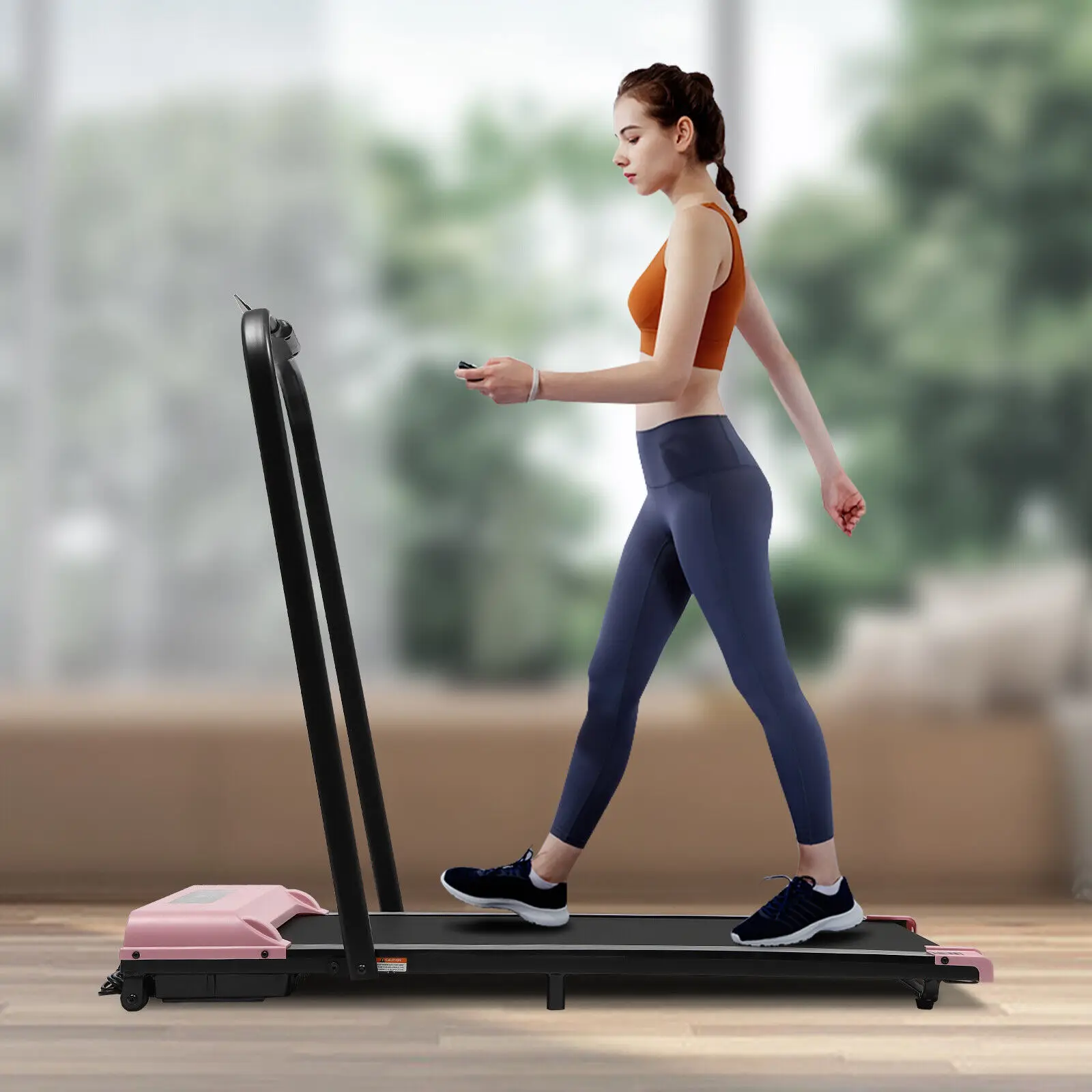 Folding Under Desk Treadmill with Handrail for Home, Walking and Jogging Machine, Running Machine, 2 in 1, 10 km/h, Electric