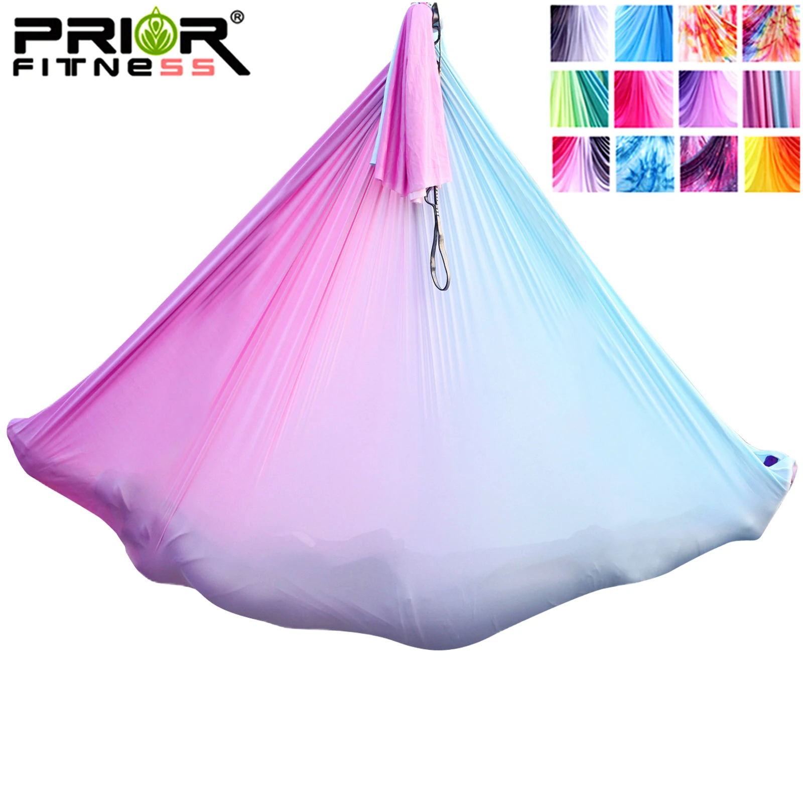 4m Aerial Yoga Hammock Fabric Ombre Aerial silks Gradient Color Yoga Fitness Stretch Belt For GYM Indoor Yoga Studio