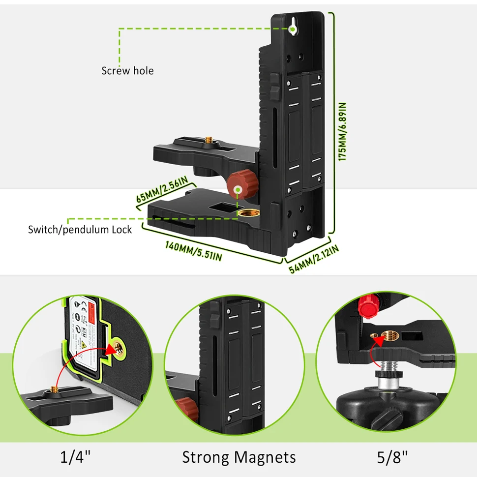 Fine super strong magnet pulls L-bracket leveling support for universal Laser level bracket