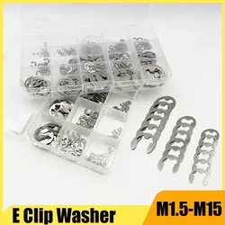 215/320PCS E-clip 304 Stainless Steel Shaft External Retaining Ring E Clip Snap Ring Circlip Washer for Shaft Kit M1.5-M16