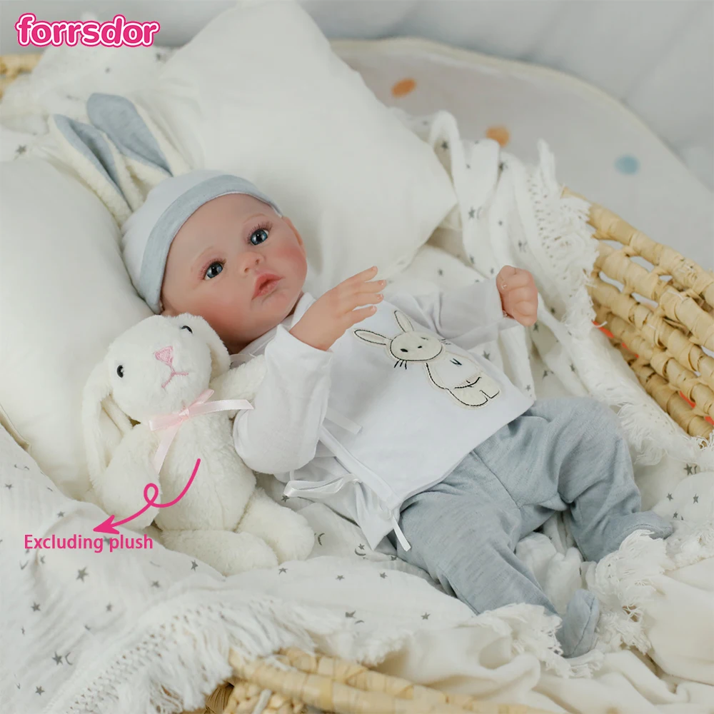 18 inch realistische herboren babypop tweeling weide full body siliconen vinyl al geschilderd collectible kunstpop speelgoed kerstcadeaus