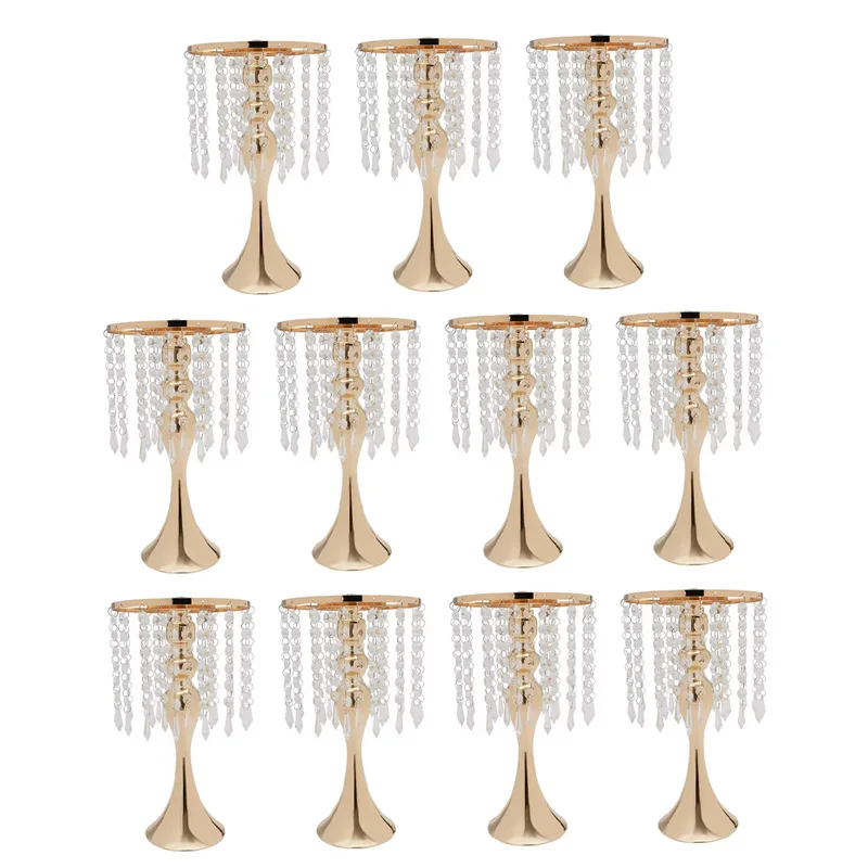 Imagem -03 - Led Crystal Flower Stand para Casamento Mesa Centerpieces Metal Flower Vase Ouro Lâmpadas Vasos