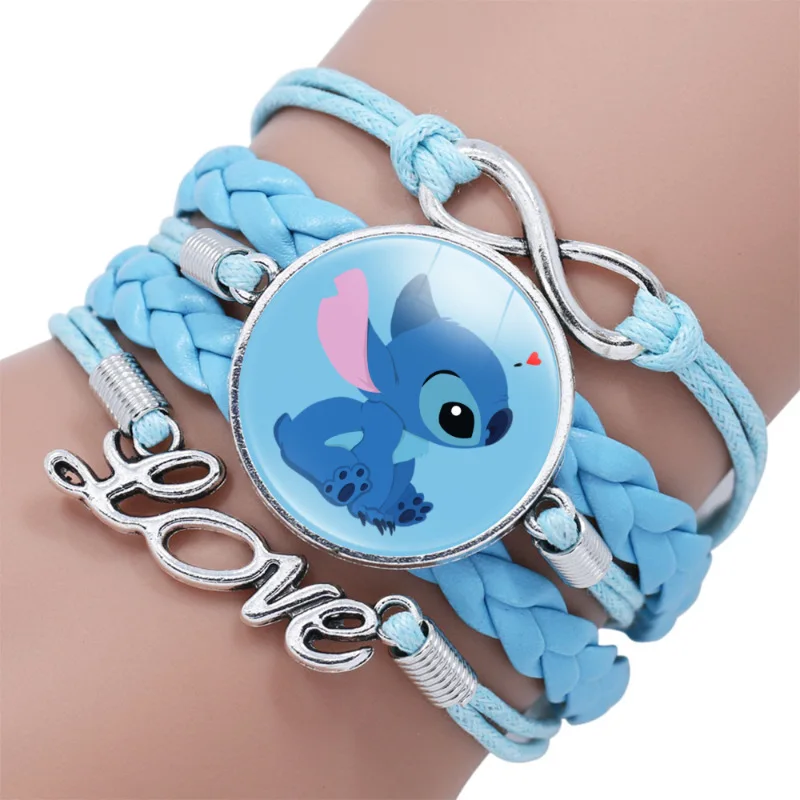 1pcs Disney Lilo & Stitch Anime Figures Bracelet Cartoon   Print Cute Wristand Present Kids Toys Girls Christmas Party Gift