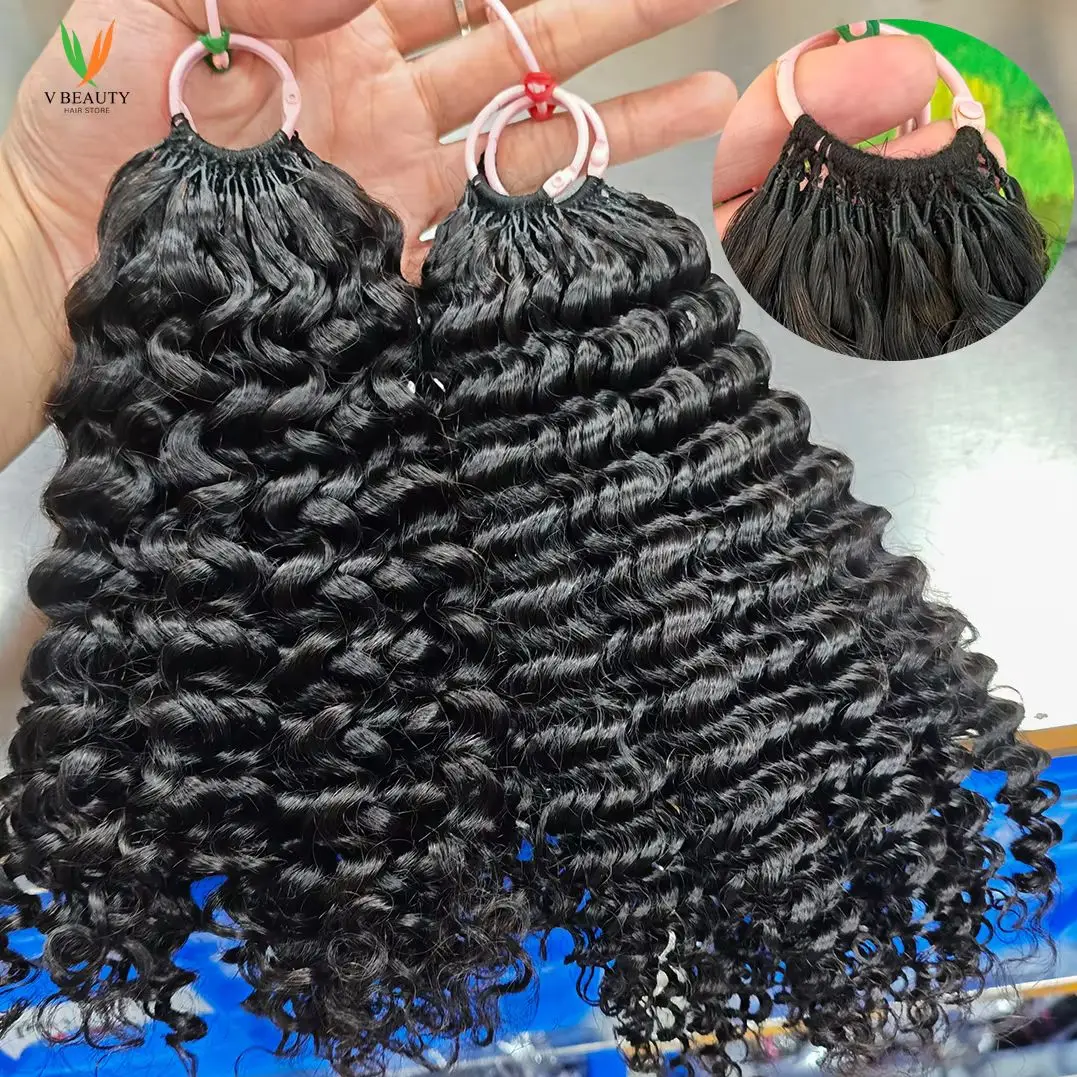 Предварительно разделенные пучки человеческих волос крючком с перьями Джерри Кудрявые вьющиеся глубокие волны для наращивания волос Плетение волос для богемных женщин