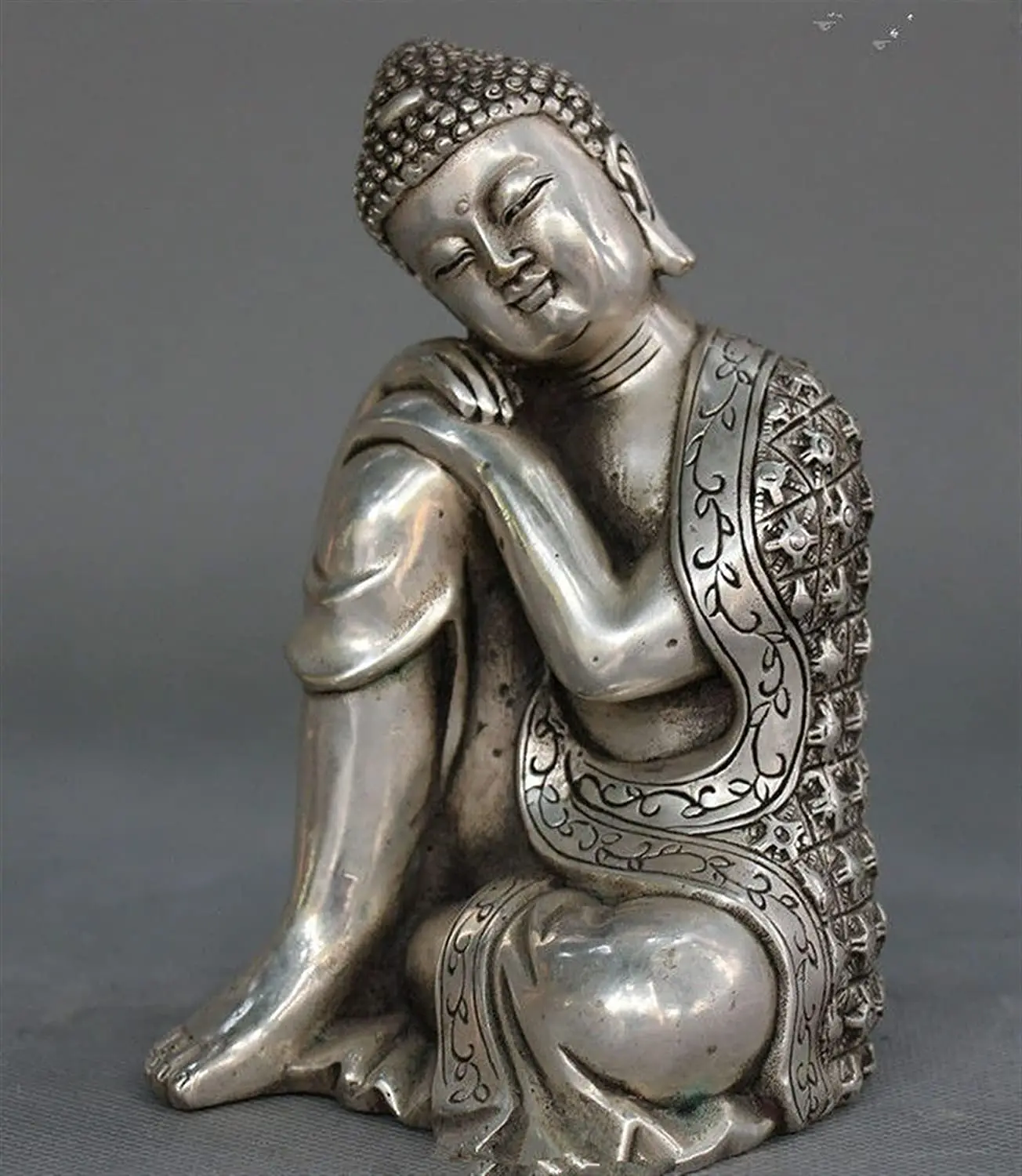 

WJCRYPD Buddha Tibet Tibetan Buddhism Silver Seat Sleep Shakyamuni Sakyamuni Buddha Statue Buddha Statue SurongL