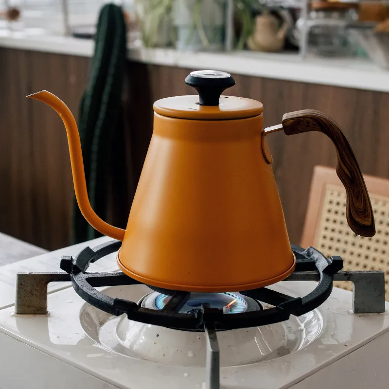 Pour Over Coffee Kettle with Thermometer, Induction Gas Stove Gooseneck Pot for Home Brewing Outdoor Camping Water - view 2