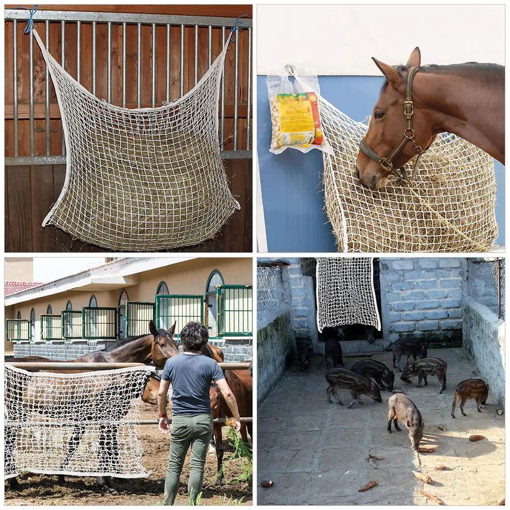 High-Quality Mesh Horse Feeding Bag Extra Strong Wearable Hay Storage Pouch Portable Lightweight Design Flap Closure