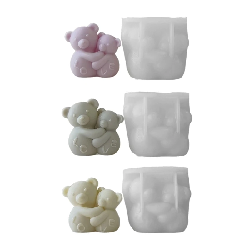 

Hugging Bear Epoxy Resin Mold Non-stick Scented Silicone Mold DIY Plasters Crafts Table Ornament Tool Nonstick