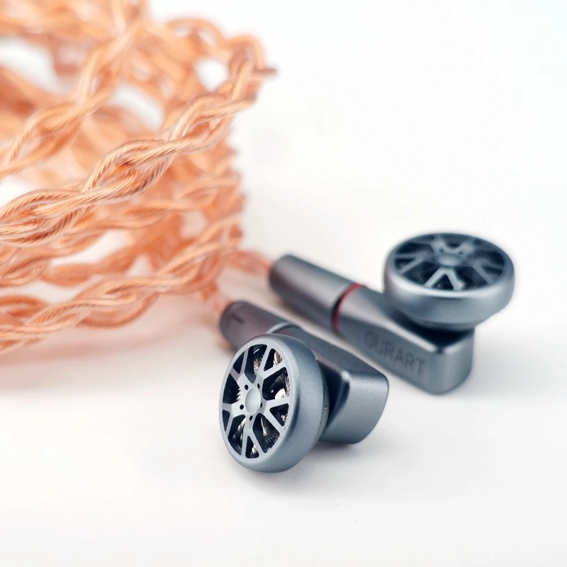 HESSIAN OURART 14.6mm Composite Ditanium Dynamic Metal Hollow Flagship Flat-Head Hifi Music Monitor Studio Earphones Copper