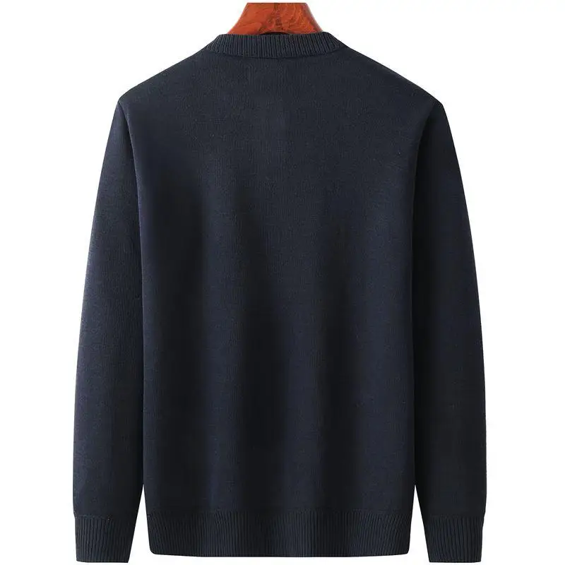 سترة صوفية محبوكة مستديرة من Thiened Fce للرجال في منتصف العمر والكذب ملابس خارجية شتوية عصرية ملابس غير رسمية #4