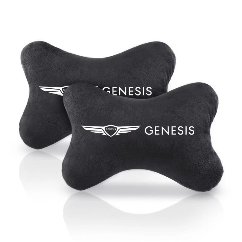 New Fashion Car Seat Belt Protect Shoulder Pads Cervical Spine Headrest Neck Pillow For Genesis EQ900 G70 G80 G90 GV60 GV70 GV80