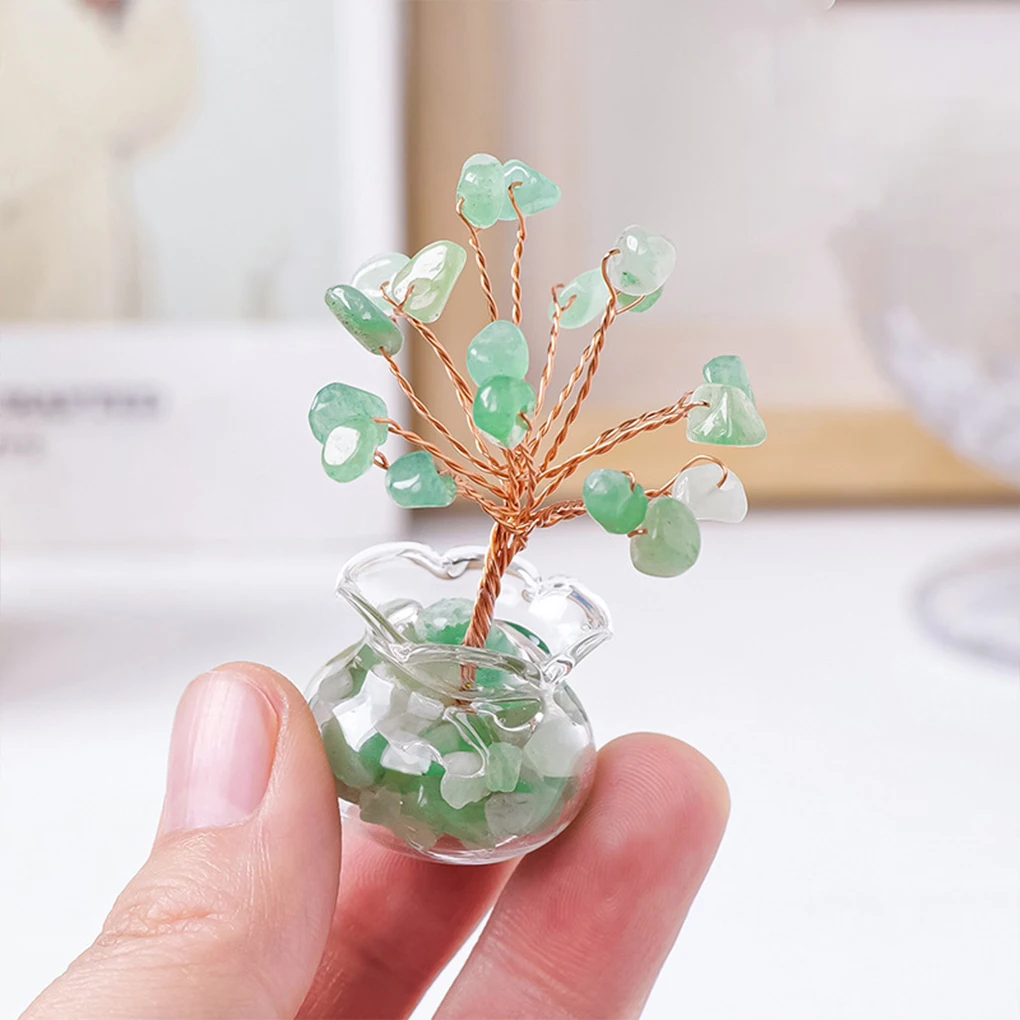 1PC Natural Crystal Macadam DIY Small Tree Reiki Healing Feng Shui Crystal Trees Artificial Bonsai Tabletop Ornaments