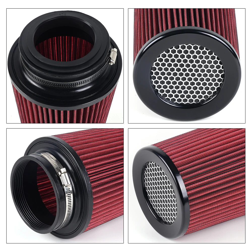 RASTP-3" 3,5" 4" Rennwagen High Flow Kaltlufteinlassluftfilter Drei Größen Konische waschbare Luftfilter 10,6" hoch OFI141 – Detail 17