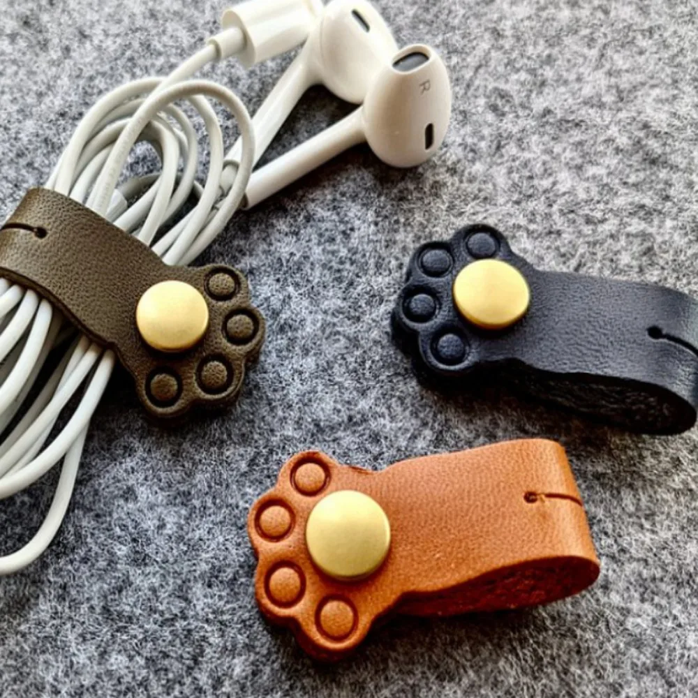 Cute Animal Leather Cable Winder Wire Ties