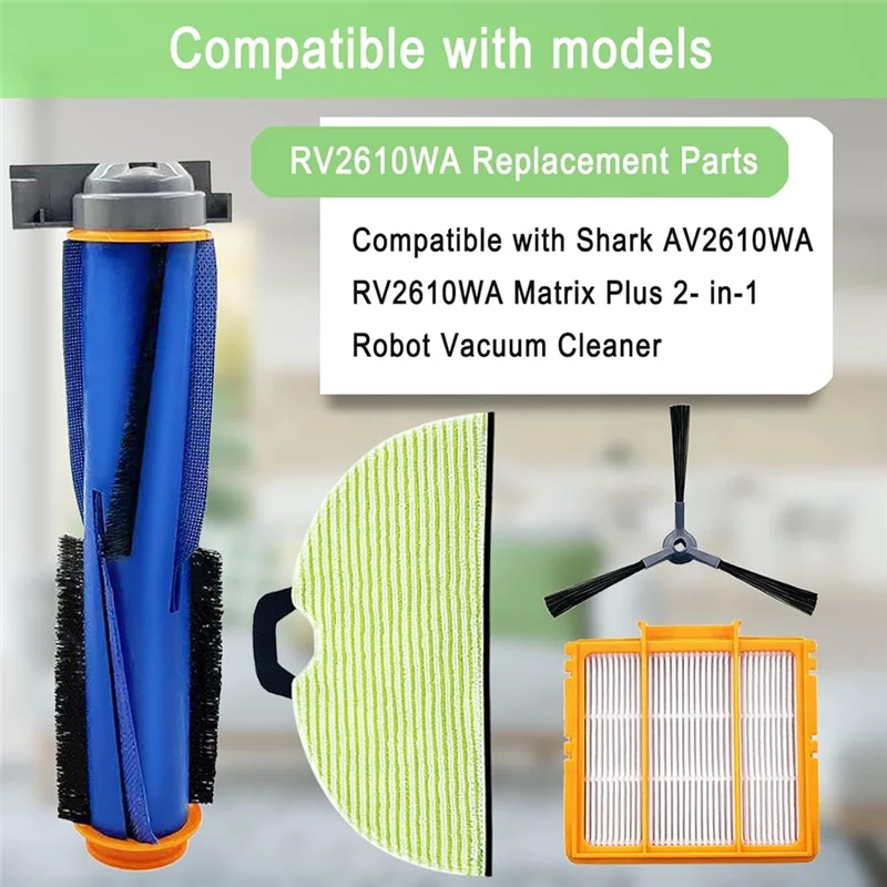 9M-Replacement Parts For Shark AV2610WA RV2610WA Matrix Plus 2- In-1 Robot Vacuum Cleaner Main Side Brush Filter Mops