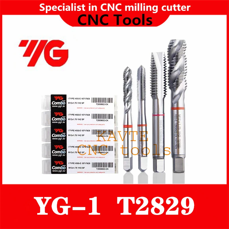 YG-1 HSS-EX T2829 Straight Flute Through Hole Taps M2 M2.5 M3 M4 M5 M6 M8 M10 M12 Processing Stainless Steel For Multi Purpose