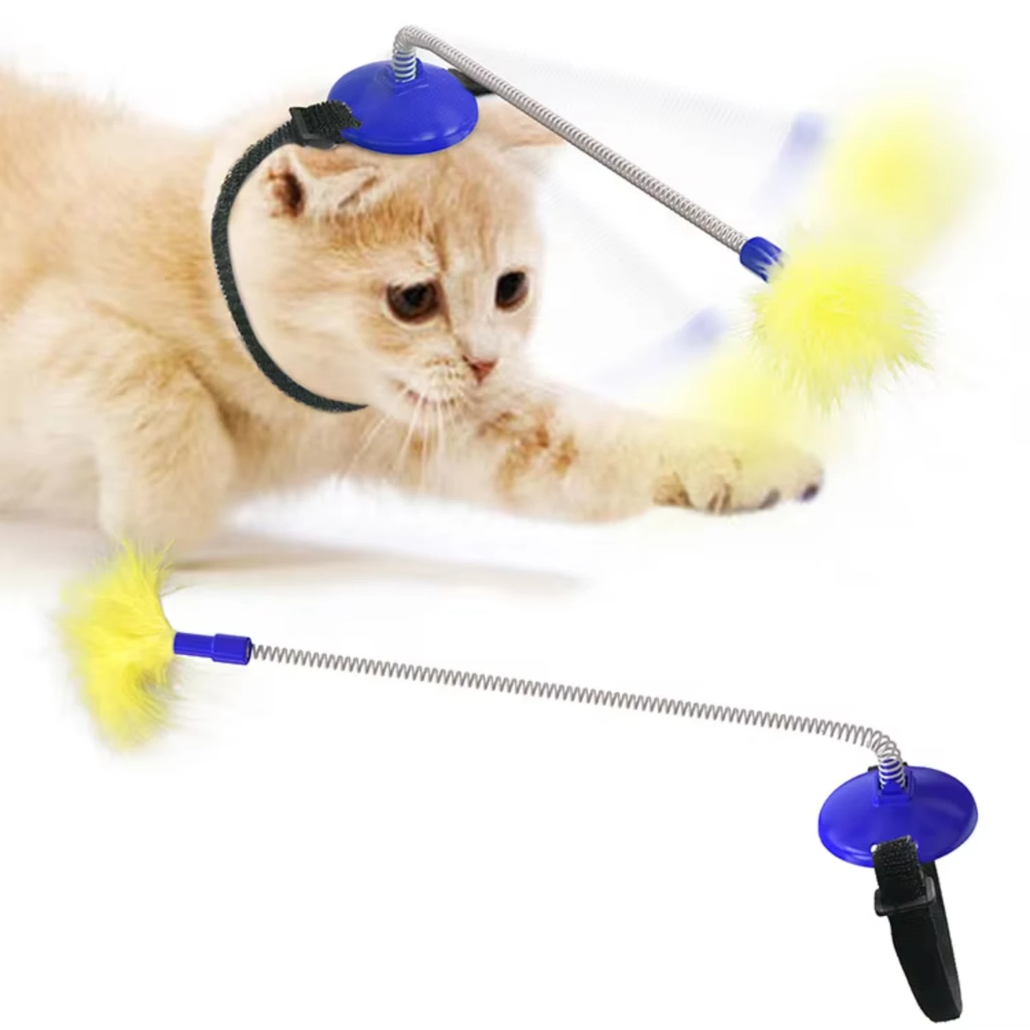 

Kitten Funny Replaceable Feather Head Hot Selling Cat Interact Springs