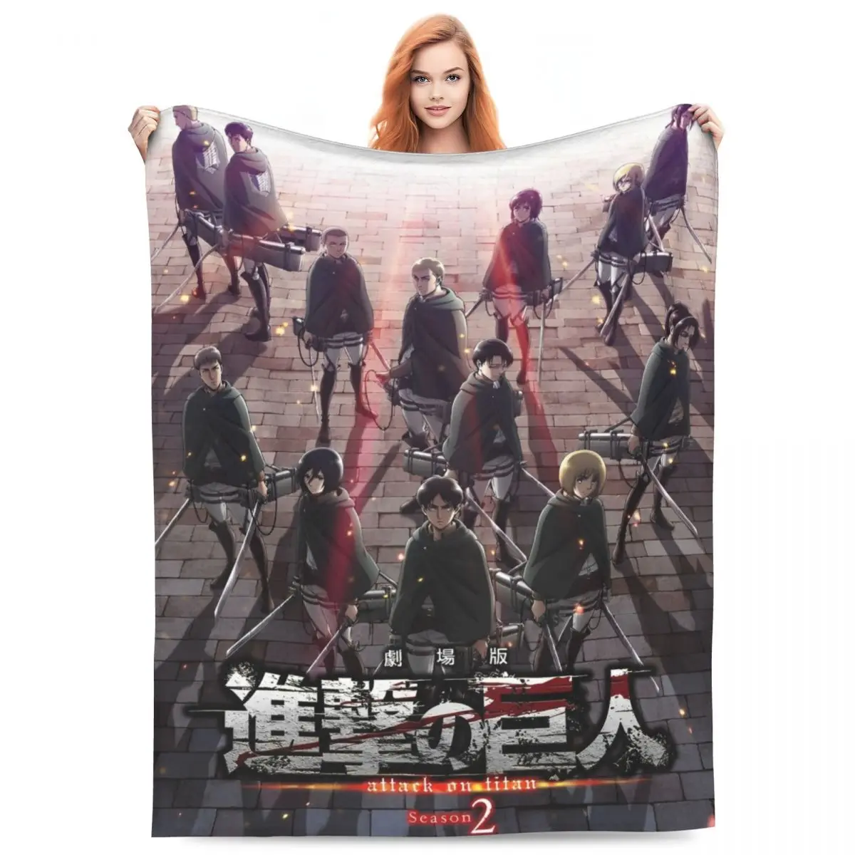 Attack On Titan Anime Manga Blanket Shingeki no kyojin Fleece Throw Blanket Bedroom Sofa Printed Ultra-Soft Warm Bedspreads