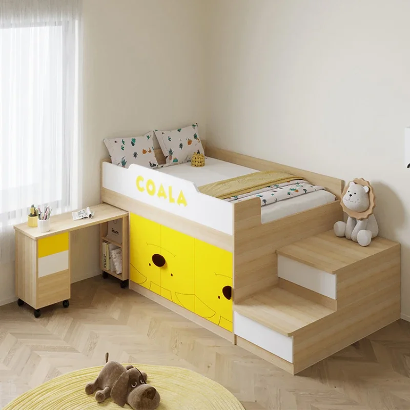 Armoire multifonctionnelle pour garçons et filles, lit demi-hauteur avec bureau pour enfants, lit combiné intégré, tatami de petite taille