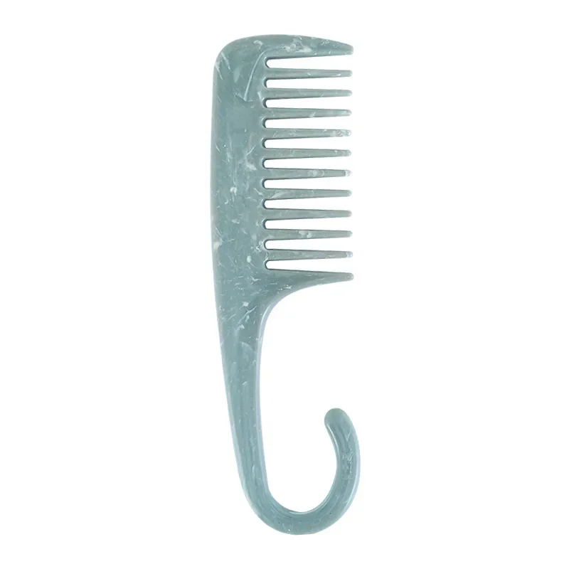 Cute Pink Hair Comb Marble Big Wide Tooth Comb Simple Texture Hairdressing Hairbrush Female Anti-static Detangler Brush