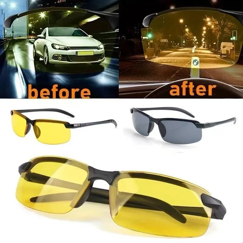 Night Vision Glasses for Women Men Outdoor Sports Oversized Driver Anti-Glare for Night Driving Can with Prescription Glasses