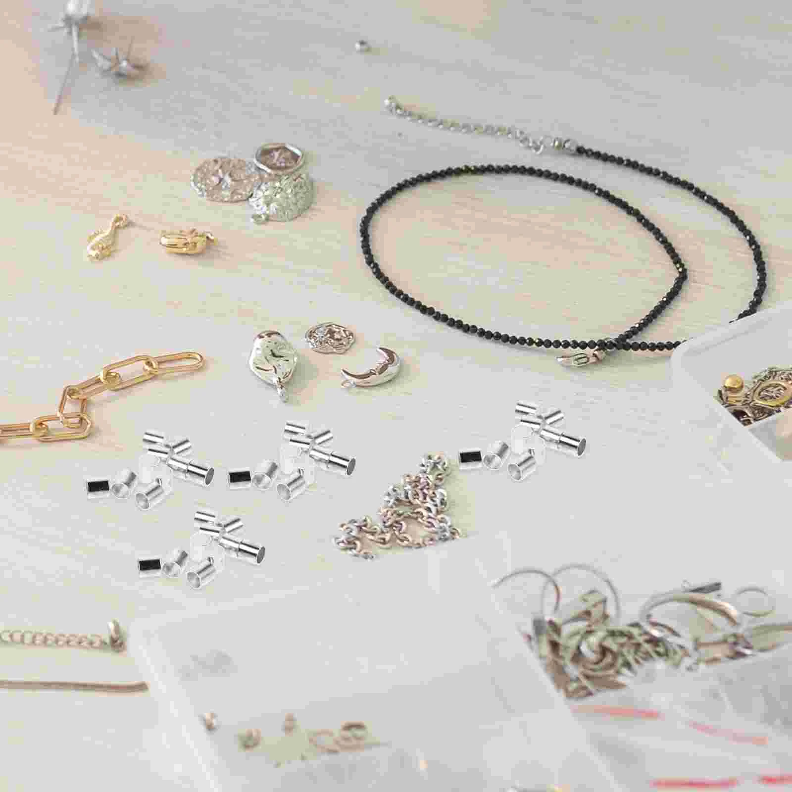 

4 Pack/2000 Jewelry Making Accessories Bracelet Spacer Connectors DIY Positioning Copper Tube Beads Charm