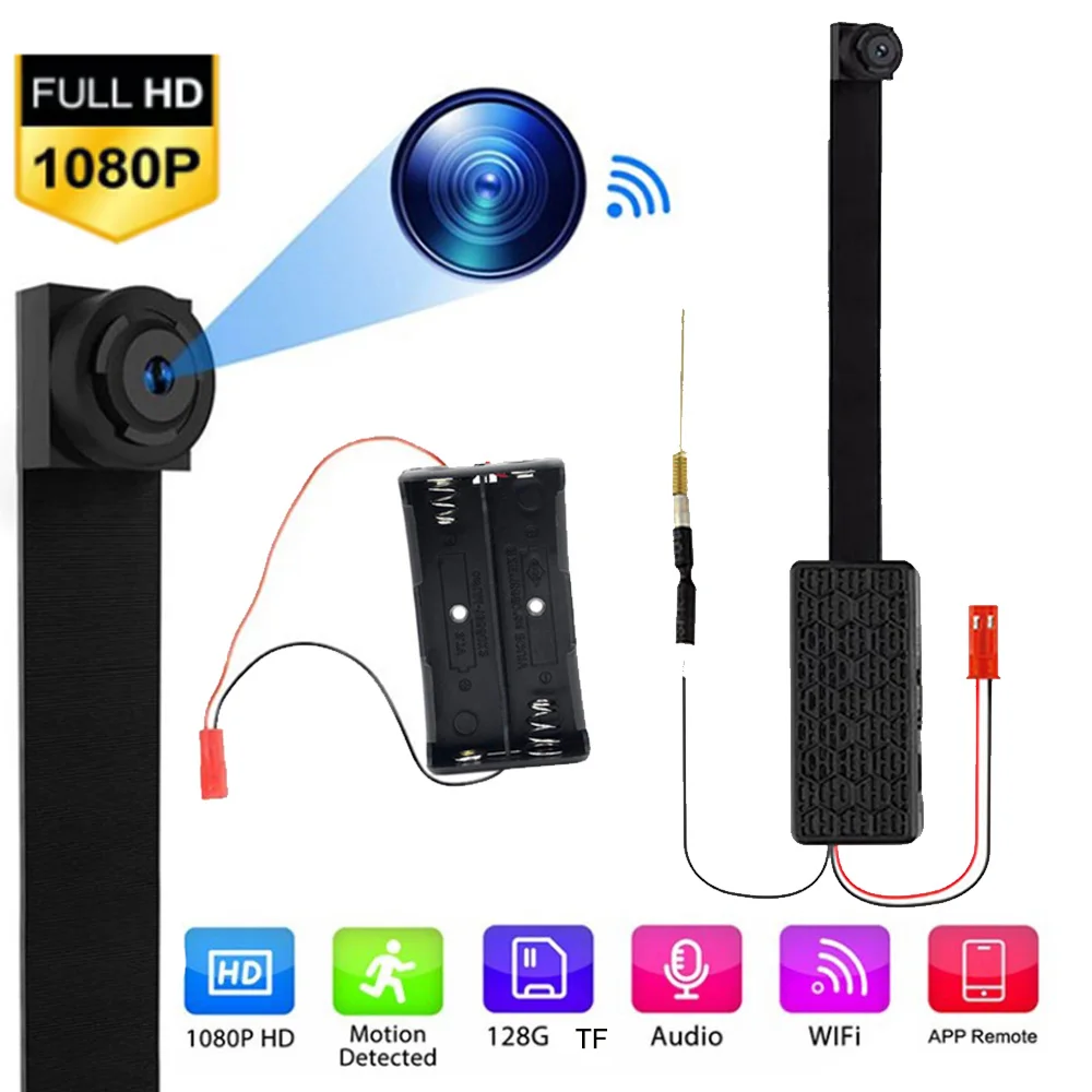 Hd 1080p diy portátil wifi ip mini câmera p2p visão noturna infravermelha visão remota micro webcam filmadora wearable gravador de vídeo
