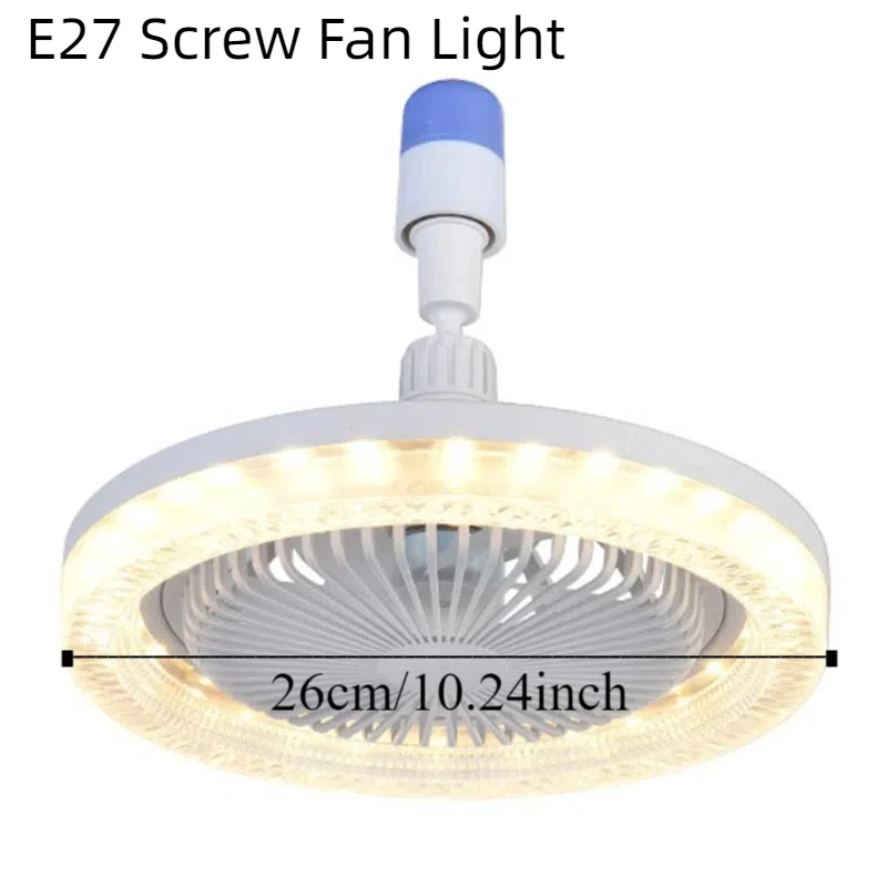 Lighting Fixtures E27 Screw LED Fan Light 2-in-1 Rotatable Ceiling Fan Lamp 3 Light Mode Smart LED Light Ceiling Fan Restaurant