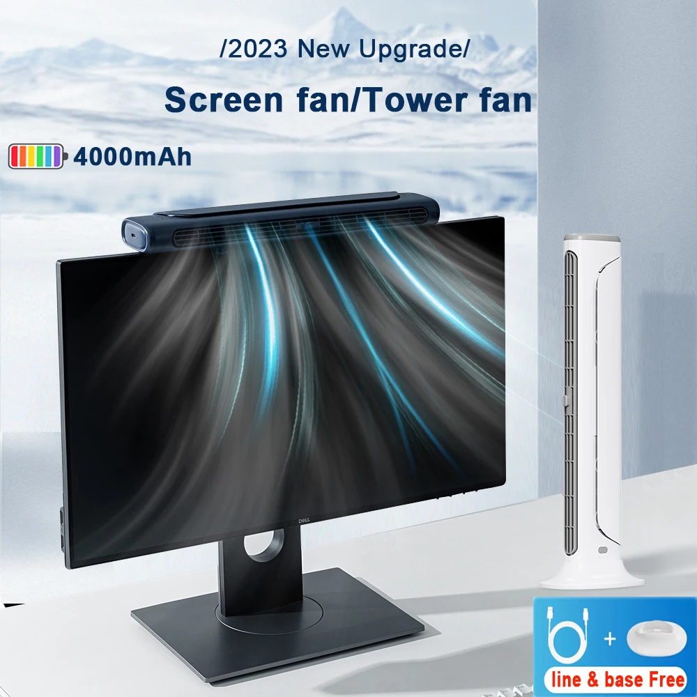 Usb Перезаряжаемый вентилятор, компьютерный экран, настольные вентиляторы, Электрический стоячий Настольный охладитель, безлопастная башня с зажимом