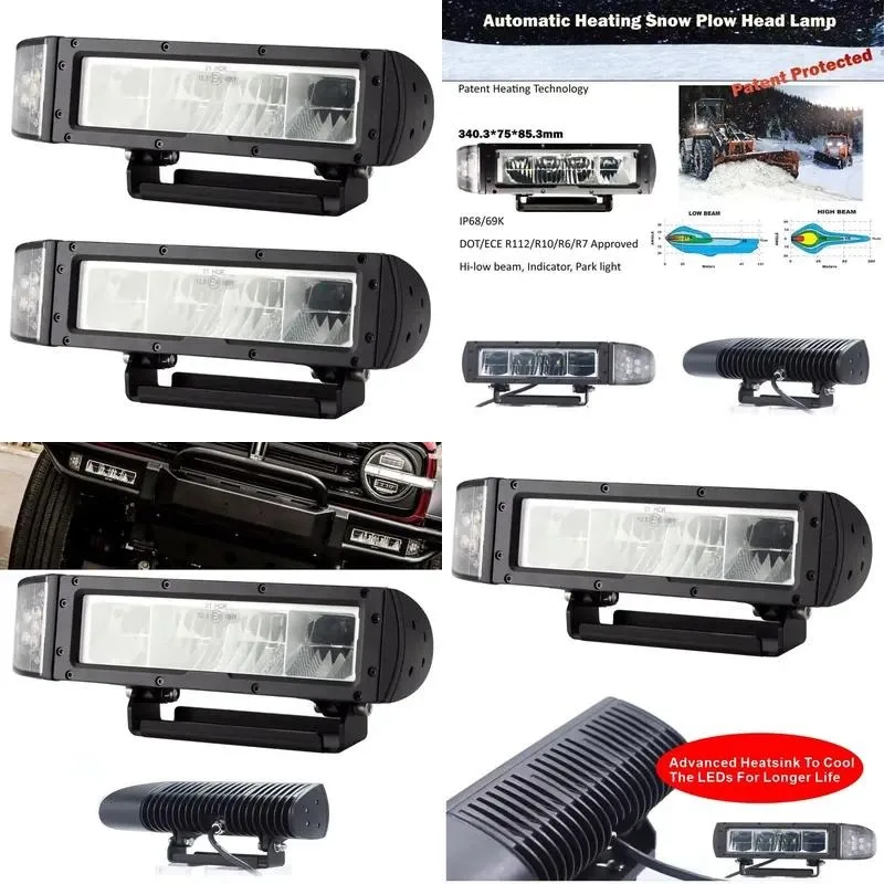 DOT SAE ECE R112 Approved LED Stop Turn Signal Light IP68 IP69K Truck Driver Snowplow Headlights Automotive