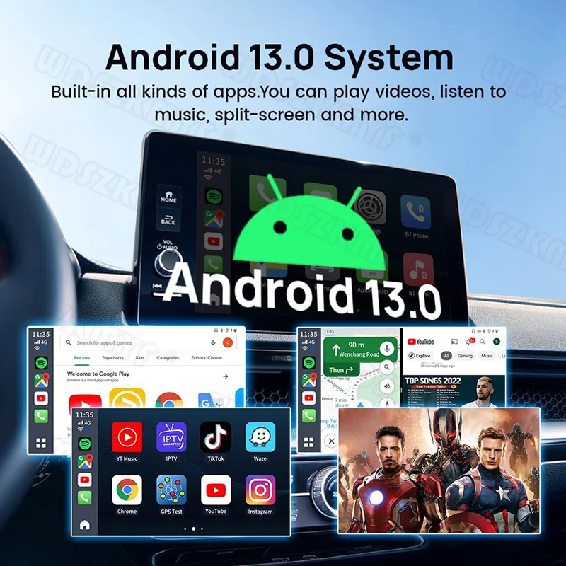 Nuovo Android 13 Carplay Ai Box Android Auto Wireless Carplay Car Sistema Intelligente WIFI APP Smart TV Box Per Netflix YouTube